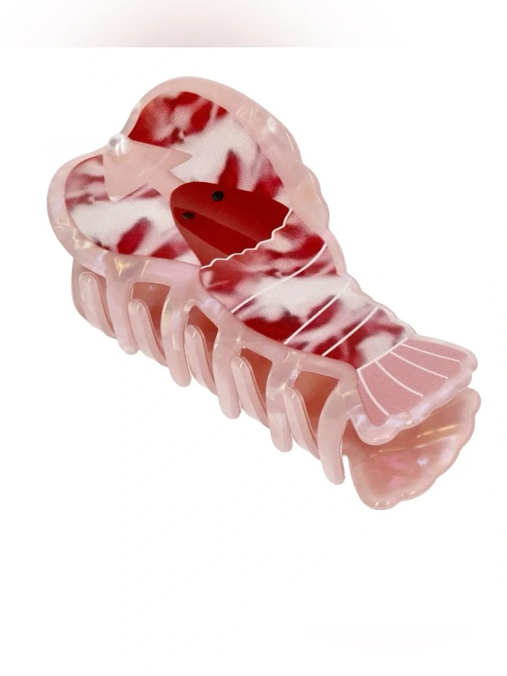 NWT No Boundaries Lobster Hair Claw Clip Pink Acrylic Beach Coastal Cute